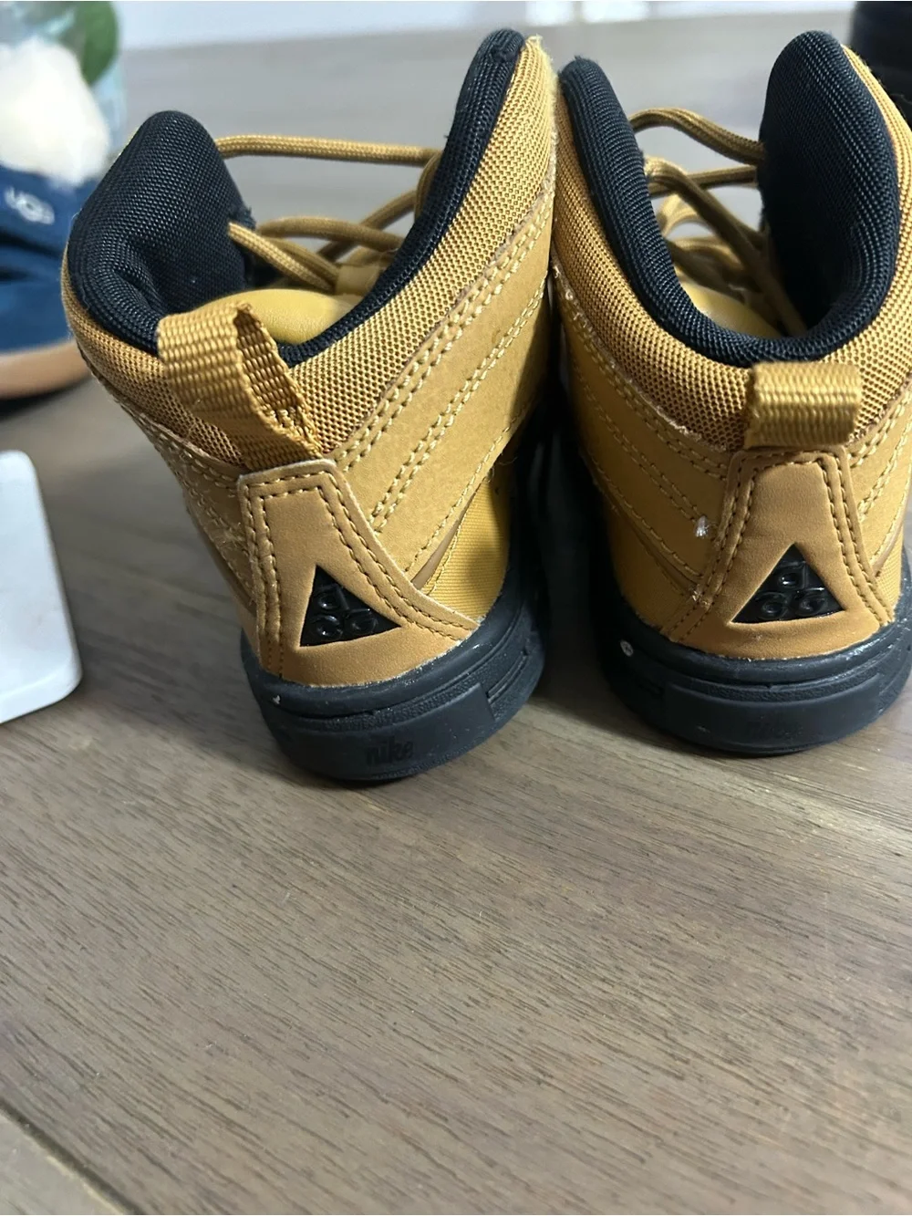 Nike ACG Kids Mustard Yellow High-Top Boots